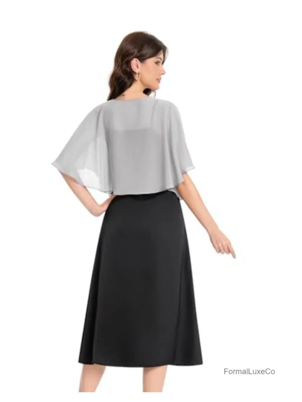 Elegant Chiffon Capelet Shawl Wrap Women Bridal Party
